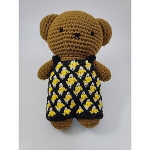 JUST DUTCH Boris the Bear 100% Cotton w/Safari Outfit Handmade Crochet Soft Toy